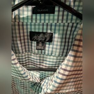 New w/o Tags. JCrew Men's Plaid Shirt - Beautiful Blue/Green Dark Purple, White